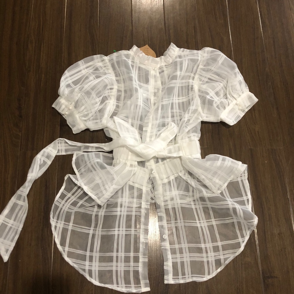 Symmetrical organza blouse